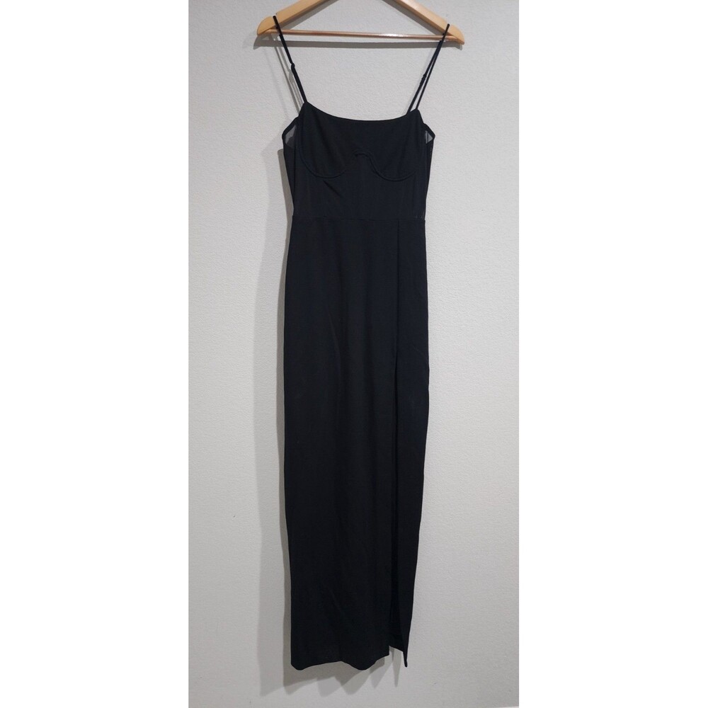NBD Revolve Eileen High Slit Adjustable Spaghetti Strap Long Gown Black Womens M - Picture 5 of 16
